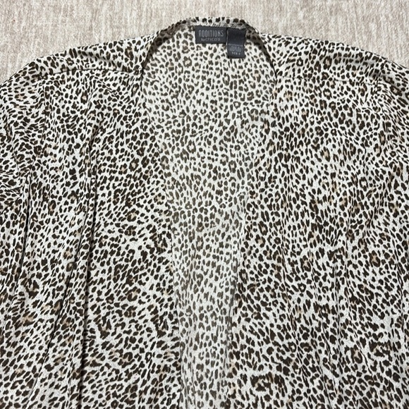 Chico's 3 16 XL Cheetah leopard print Summer cardigan lightweight Additions - Picture 2 of 4